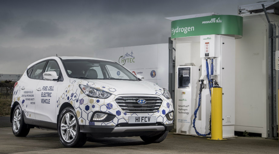 A platinum-hydrogen fuel cell electric vehicle 