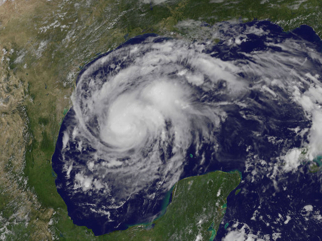 NASA satellite image of hurricaine Harvey